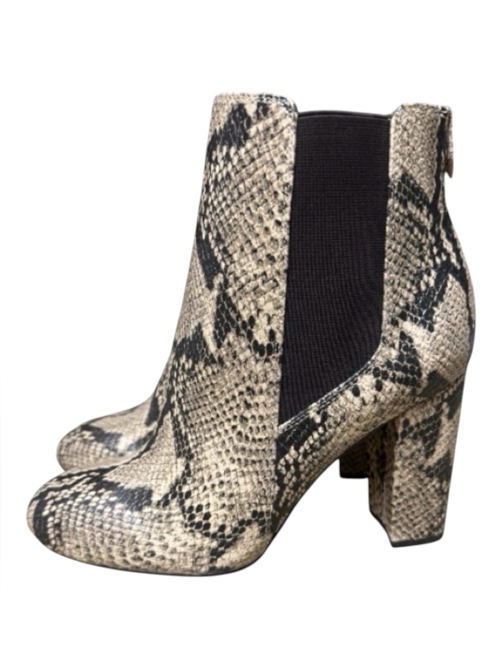 Sam Edelman Women’s Snakeskin Pull on Ankle Booties with Block Heel 7.5 New